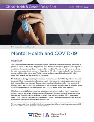 Global Health Gender Policy Brief Mental Health And COVID 19